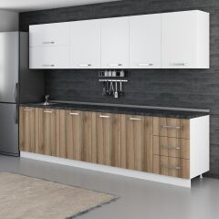 Minar 300 Cm Mutfak Dolabı Beyaz Dore 300-D1