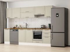 Alvinka 285X210 Cm Klasik Mebran Mutfak Dolabı Beyaz Beyaz M-E80S40S45-1 Mebran | Kumtaşı - Suntalam