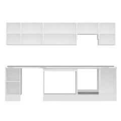 Alvinka 285X210 Cm Klasik Mebran Mutfak Dolabı Beyaz Beyaz M-E80S40S45-1 Mebran | Kumtaşı - Suntalam