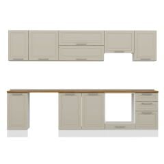 Alvinka 285X210 Cm Klasik Mebran Mutfak Dolabı Beyaz Beyaz M-E80S40S45-1 Mebran | Kumtaşı - Suntalam