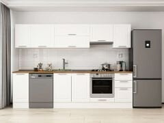 Alvinka 285X210 Cm Klasik Mebran Mutfak Dolabı Beyaz Beyaz M-E80S40S45-1 Mebran | Beyaz - Mdf