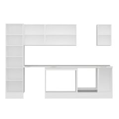 Alvinka 300X210 Cm Klasik Mebran Mutfak Dolabı Mb-E90B50S40-3 Mebran | Antrasit - Suntalam