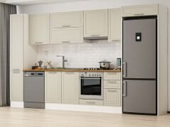 Alvinka 370X222 Cm Klasik Mebran Mutfak Dolabı Mbb-E90B40S40-1 Mebran | Kumtaşı - Mdf