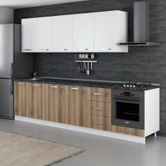 Minar 300 Cm Mutfak Dolabı Beyaz Dore 300-D4