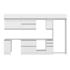 Alvinka 370X240 Cm High Gloss Mutfak Dolabı Mb-E90S40S40-2 High Gloss | Beyaz - Mdf