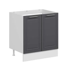 Alvinka Mutfak Modül Mbr_C Alt 2K 80Cm Evye Dolap Beyaz Antrasit Mdf