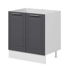 Alvinka Mutfak Modül Mbr_C Alt 2K 80Cm Evye Dolap Beyaz Antrasit Mdf