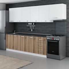 Minar 300 Cm Mutfak Dolabı Beyaz Dore 300-D5