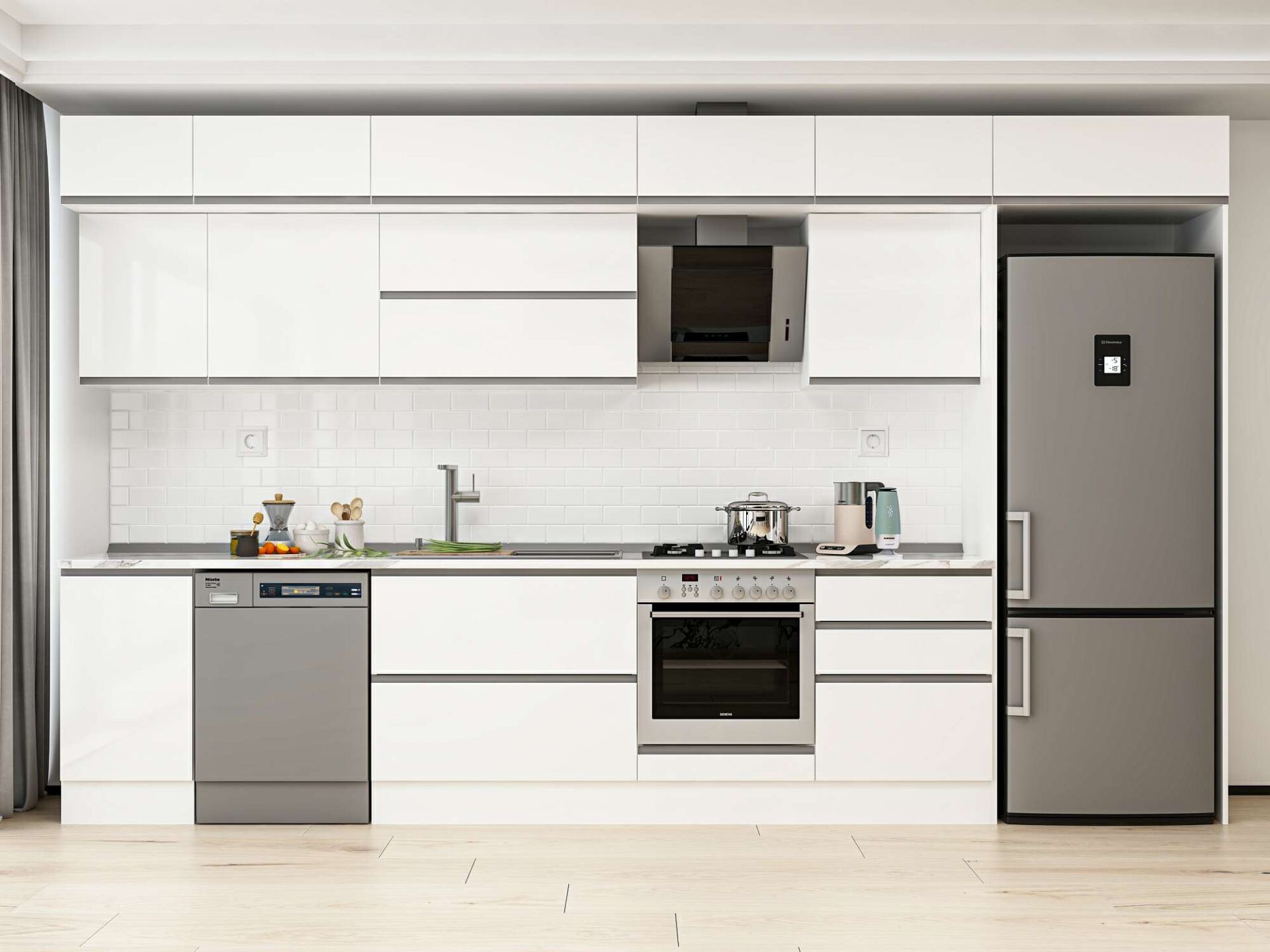 Alvinka 395X240 Cm High Gloss Mutfak Dolabı Mb-E90S45S60-2