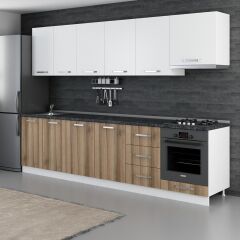 Minar 300 Cm Mutfak Dolabı Beyaz Dore 300-D6