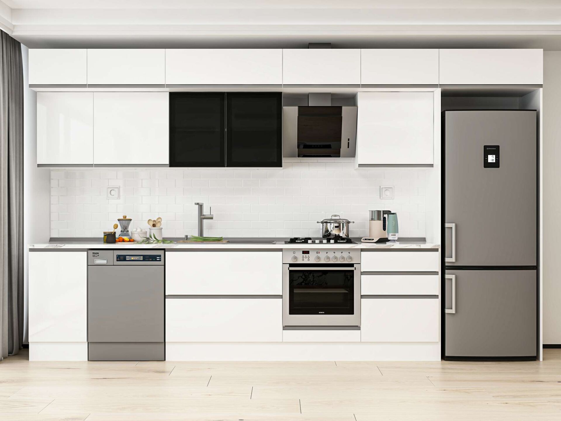 Alvinka 395X240 Cm High Gloss Mutfak Dolabı Mb-E90S45S60-3