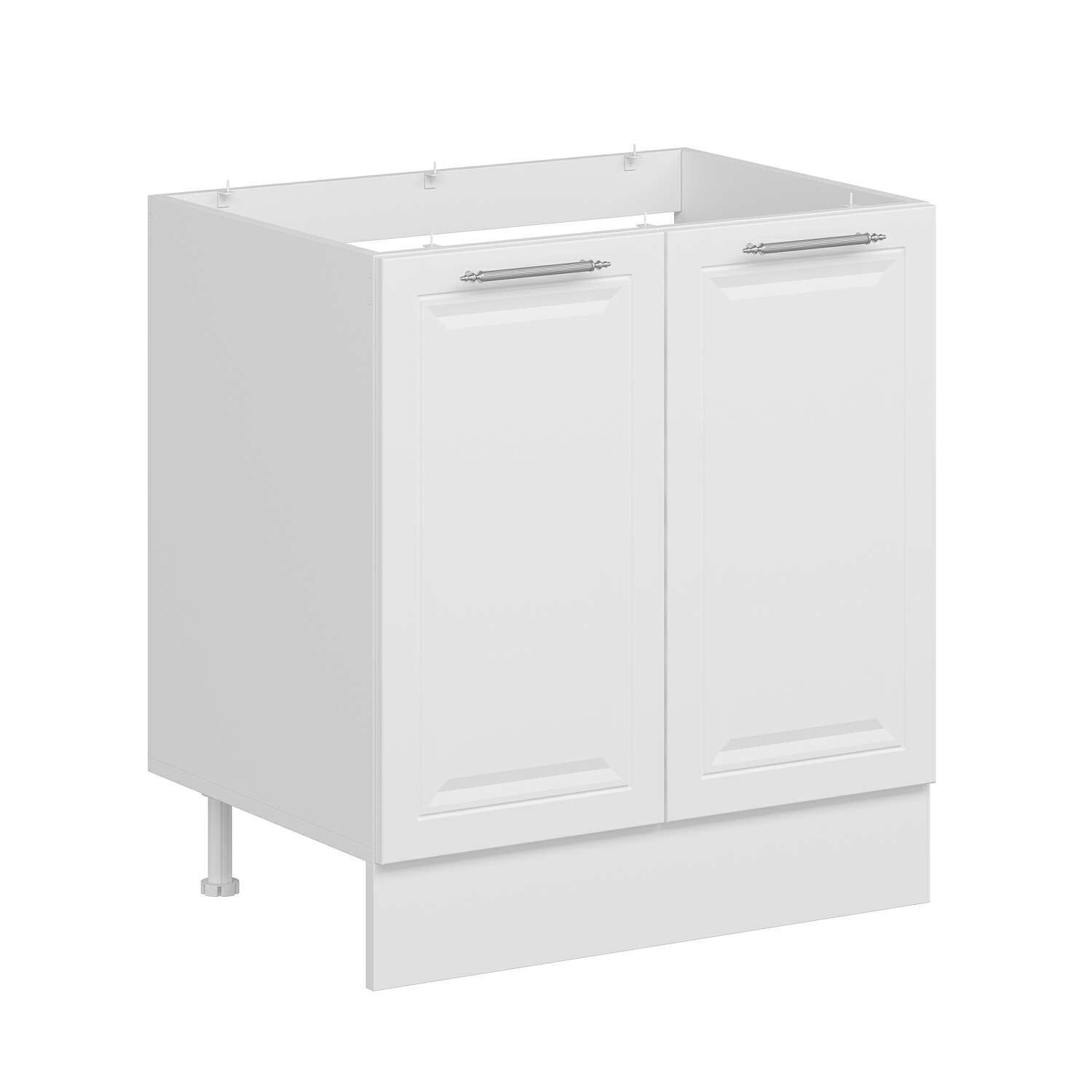 Alvinka Mutfak Modül Mbr_C Alt 2K 80Cm Evye Dolap Beyaz Beyaz Mdf