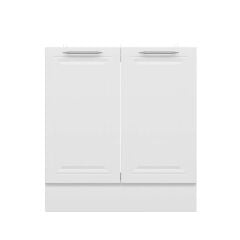 Alvinka Mutfak Modül Mbr_C Alt 2K 80Cm Evye Dolap Beyaz Beyaz Mdf