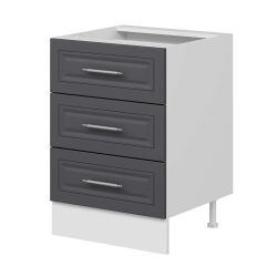 Alvinka Mutfak Modül Mbr_C Alt 3Ç 60Cm Dolap Beyaz Antrasit