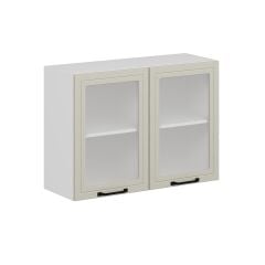 Alvinka Mutfak Modül Mbr_A Üst 2Dk1R 100-H72Cm Dolap Cam Beyaz Kumtaşı Suntalam