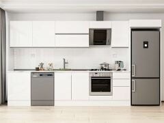 Alvinka 385X222 Cm High Gloss Mutfak Dolabı Mb-E80S60S45-2 High Gloss | Beyaz - Suntalam