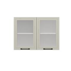 Alvinka Mutfak Modül Mbr_A Üst 2Dk1R 100-H72Cm Dolap Cam Beyaz Kumtaşı Mdf