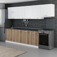 Minar 300 Cm Mutfak Dolabı Beyaz Dore 300-D8