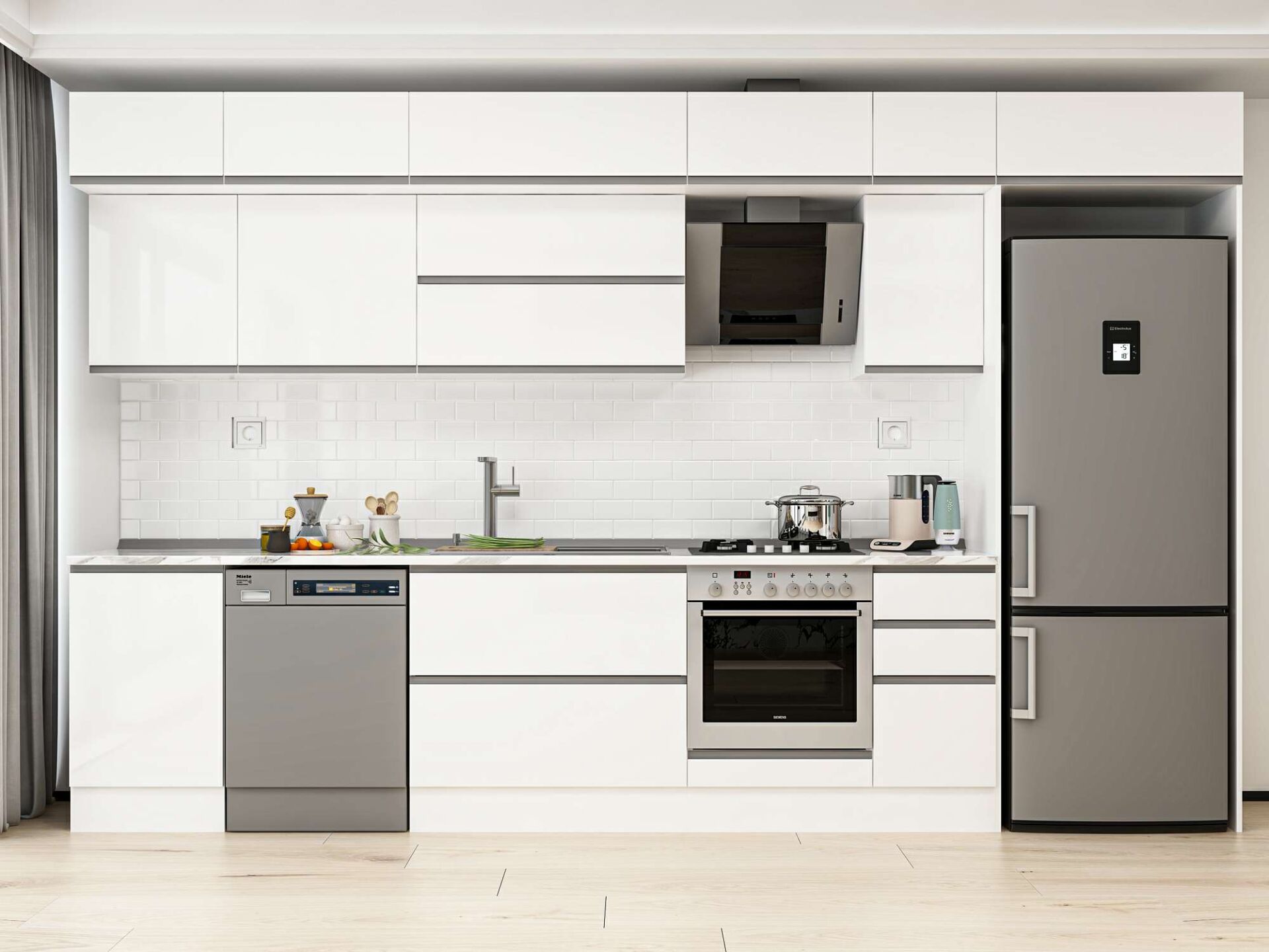 Alvinka 380X240 Cm High Gloss Mutfak Dolabı Mb-E90S50S40-2