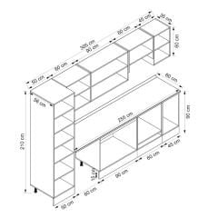 Alvinka 305X210 Cm Klasik Mebran Mutfak Dolabı Mb-E90B50S45-1 Mebran | Beyaz - Suntalam