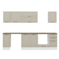 Alvinka 285X210 Cm Klasik Mebran Mutfak Dolabı Beyaz Beyaz M-E80S40S45-2 Mebran | Kumtaşı - Suntalam