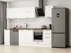 Alvinka 285X210 Cm Klasik Mebran Mutfak Dolabı Beyaz Beyaz M-E80S40S45-2 Mebran | Beyaz - Mdf