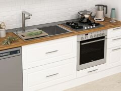 Alvinka 380X240 Cm Klasik Mebran Mutfak Dolabı Beyaz Beyaz Mb-E90S50S40-1 Mebran | Beyaz - Mdf