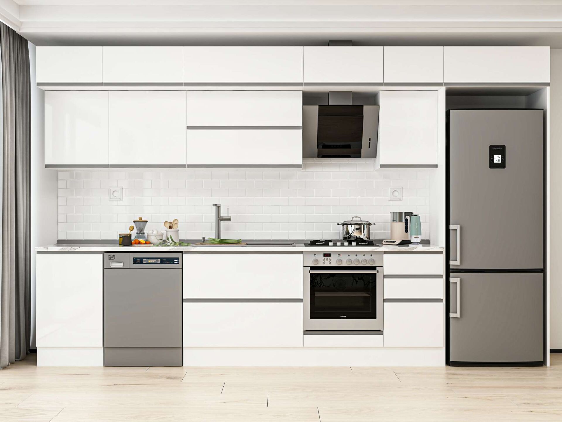 Alvinka 385X240 Cm High Gloss Mutfak Dolabı Mb-E90S50S45-2