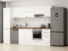 Alvinka 305X210 Cm Klasik Mebran Mutfak Dolabı Mb-E90B50S45-1 Mebran | Beyaz - Mdf