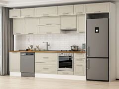 Alvinka 380X240 Cm Klasik Mebran Mutfak Dolabı Beyaz Beyaz Mb-E90S50S40-1 Mebran | Kumtaşı - Mdf