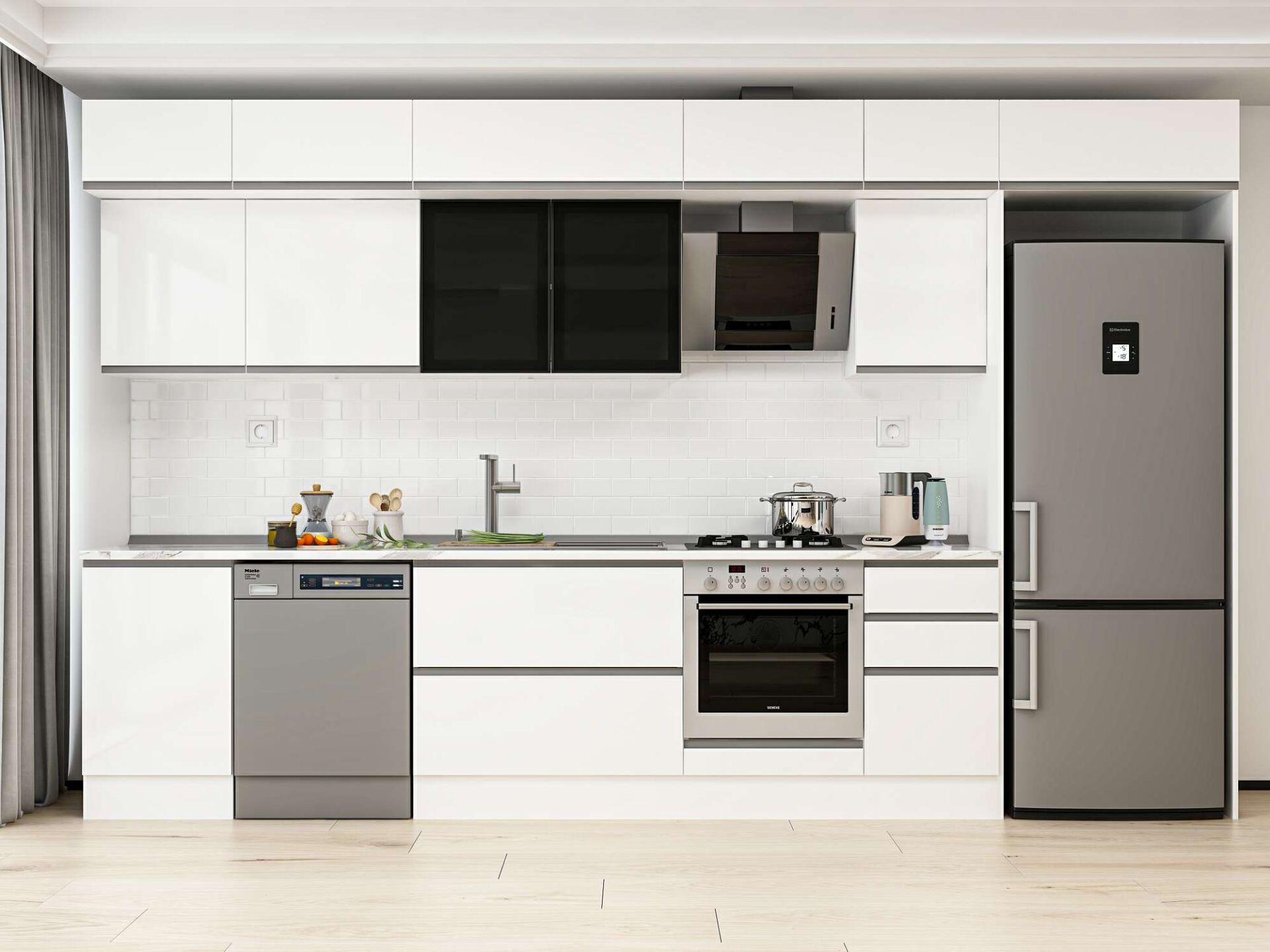 Alvinka 385X240 Cm High Gloss Mutfak Dolabı Mb-E90S50S45-3