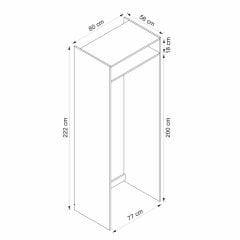 Alvinka Mutfak Modül Mbr_A 80-H222Cm Buzdolabı Beyaz Antrasit