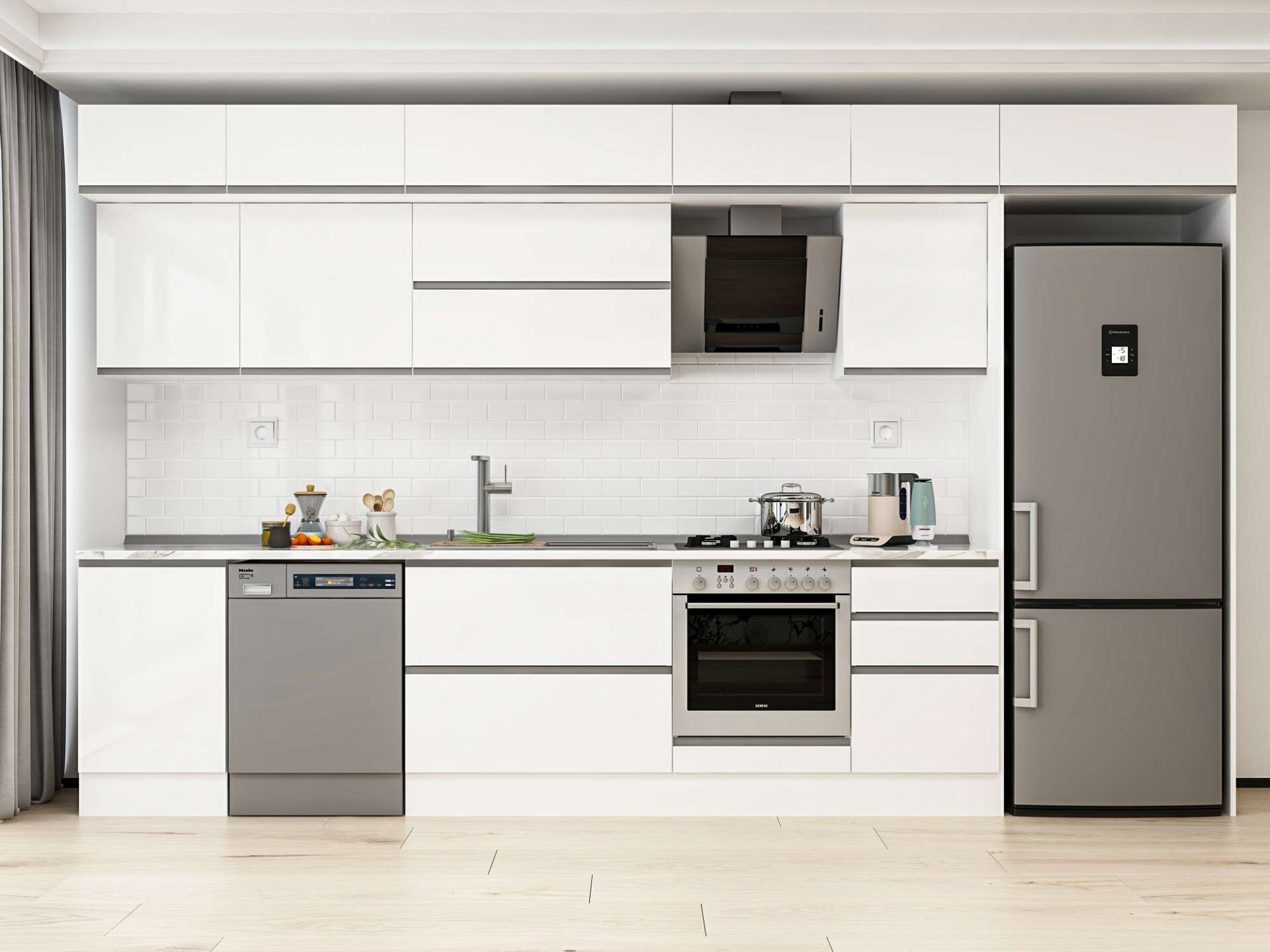 Alvinka 390X240 Cm High Gloss Mutfak Dolabı Mb-E90S50S50-2