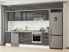 Alvinka 375X240 Cm High Gloss Mutfak Dolabı Mb-E90S40S45-1 High Gloss | Antrasit - Mdf