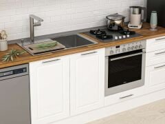 Alvinka 305X210 Cm Klasik Mebran Mutfak Dolabı Mb-E90B50S45-2 Mebran | Beyaz - Suntalam