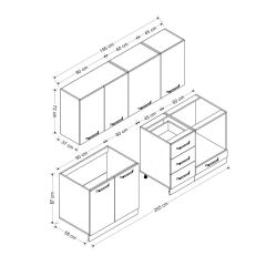 Minar 255 Cm Mutfak Dolabı Beyaz 255-B11