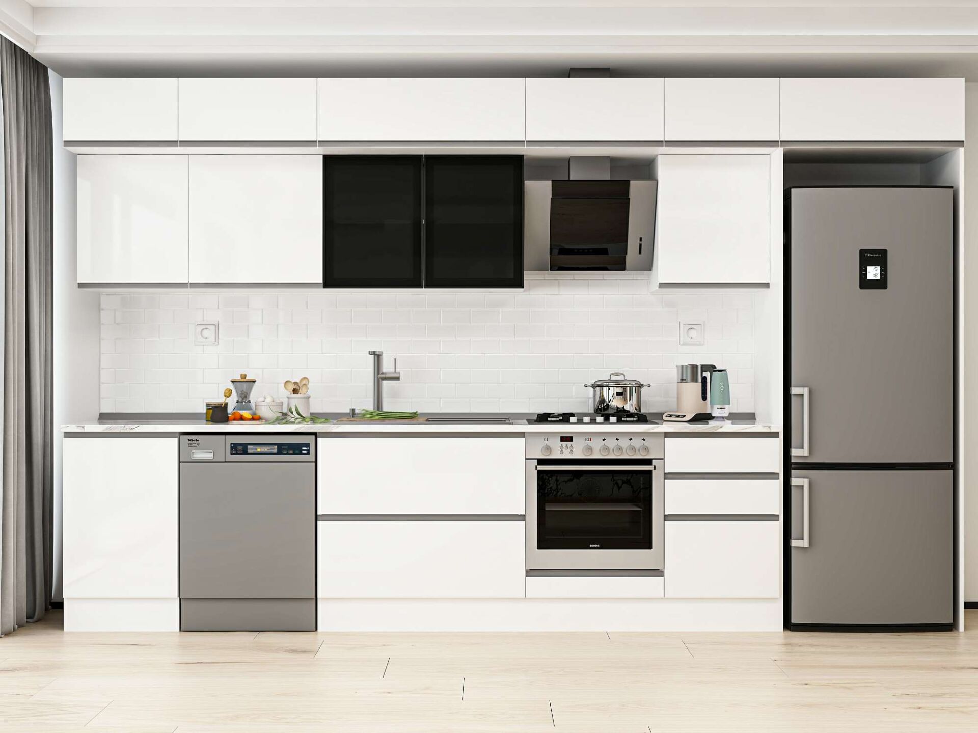 Alvinka 390X240 Cm High Gloss Mutfak Dolabı Mb-E90S50S50-3