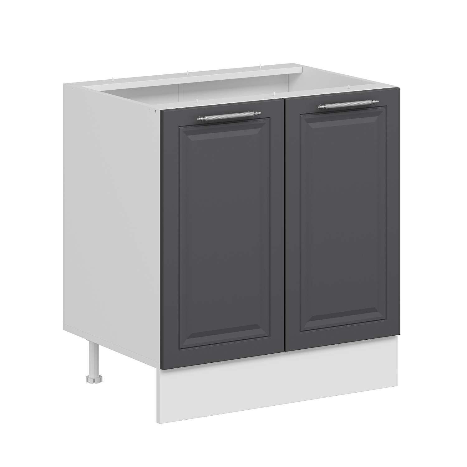 Alvinka Mutfak Modül Mbr_C Alt 2K1R 80Cm Dolap Beyaz Antrasit Suntalam