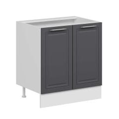 Alvinka Mutfak Modül Mbr_C Alt 2K1R 80Cm Dolap Beyaz Antrasit Mdf