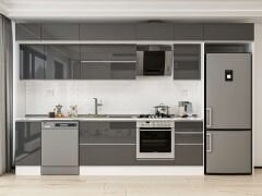 Alvinka 375X240 Cm High Gloss Mutfak Dolabı Mb-E90S40S45-2 High Gloss | Antrasit - Suntalam