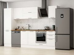 Alvinka 305X210 Cm Klasik Mebran Mutfak Dolabı Mb-E90B50S45-2 Mebran | Beyaz - Mdf