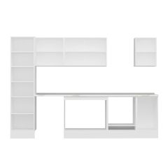 Alvinka 305X210 Cm Klasik Mebran Mutfak Dolabı Mb-E90B50S45-2 Mebran | Antrasit - Mdf