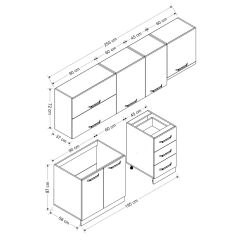 Minar 255 Cm Mutfak Dolabı Beyaz 255-B15