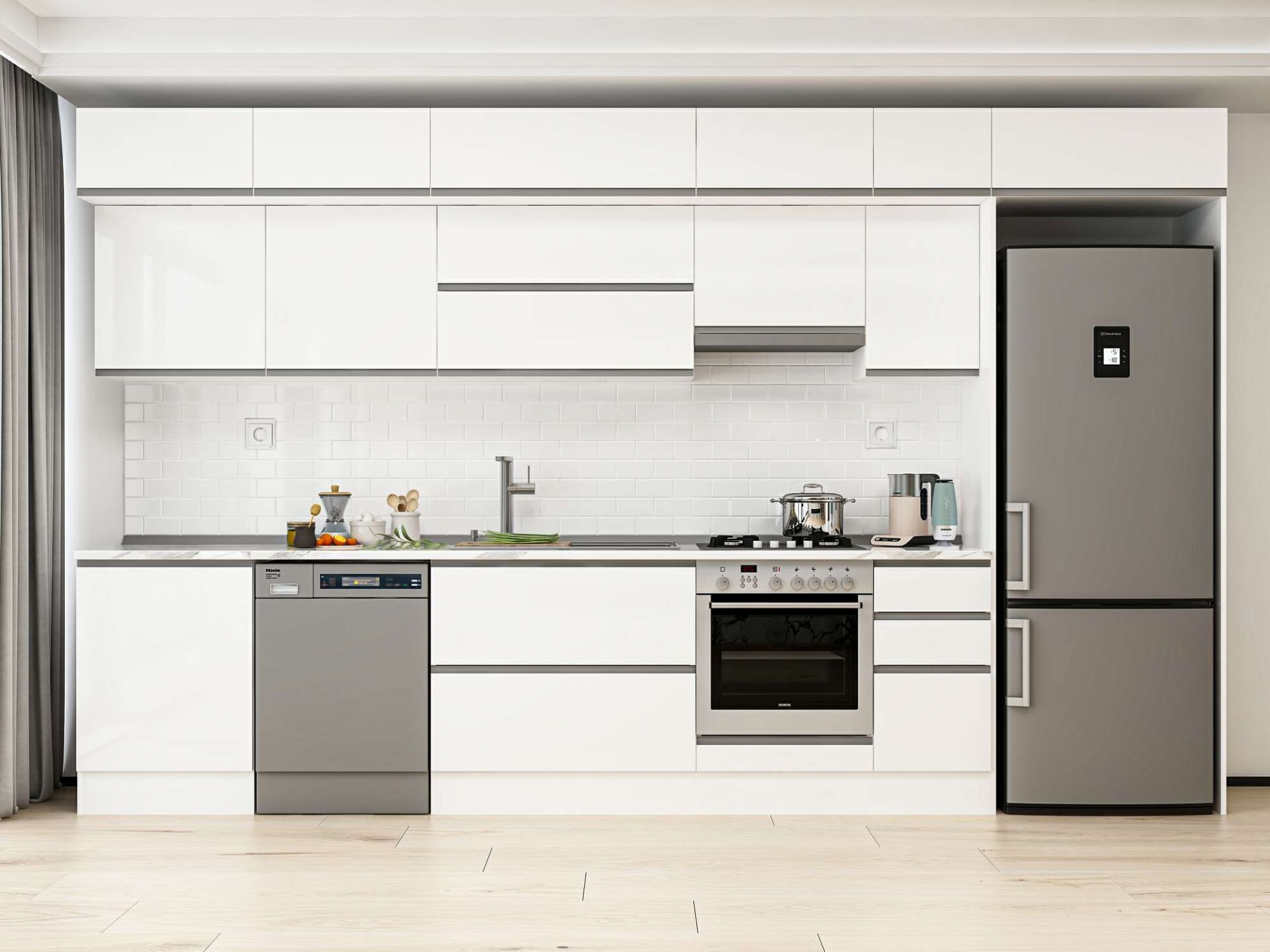 Alvinka 390X240 Cm High Gloss Mutfak Dolabı Mb-E90S60S40-1