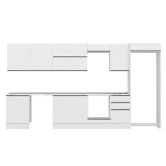 Alvinka 390X222 Cm High Gloss Mutfak Dolabı Mb-E80S60S50-2 High Gloss | Beyaz - Mdf