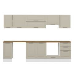 Alvinka 290X210 Cm Klasik Mebran Mutfak Dolabı Beyaz Beyaz M-E80S40S50-1 Mebran | Kumtaşı - Suntalam