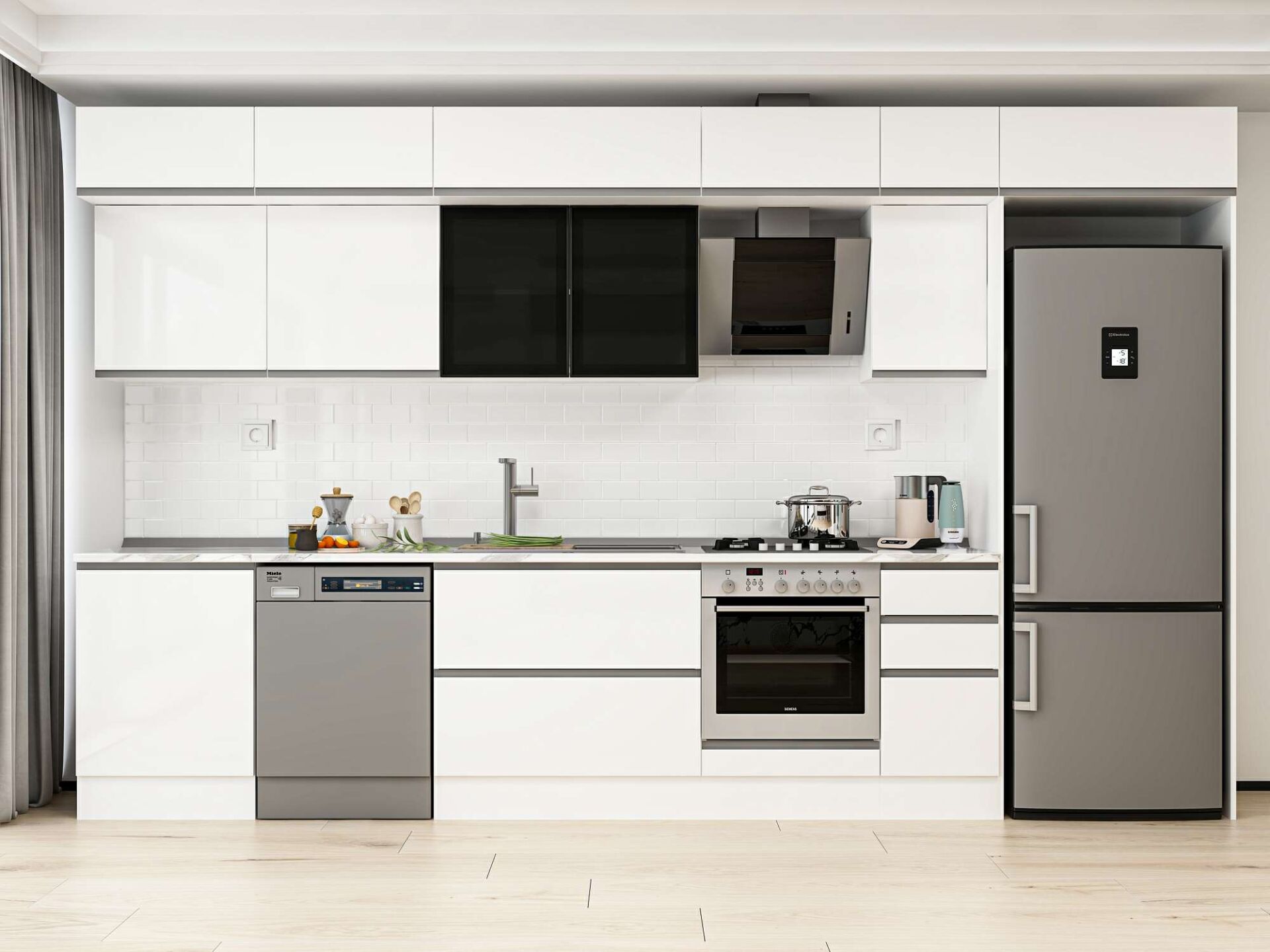 Alvinka 390X240 Cm High Gloss Mutfak Dolabı Mb-E90S60S40-3