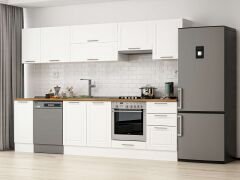 Alvinka 290X210 Cm Klasik Mebran Mutfak Dolabı Beyaz Beyaz M-E80S40S50-1 Mebran | Beyaz - Mdf