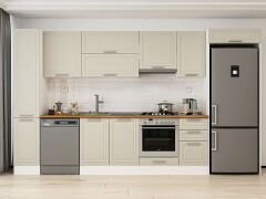 Alvinka 375X222 Cm Klasik Mebran Mutfak Dolabı Mbb-E90B40S45-1 Mebran | Kumtaşı - Mdf