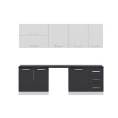 Minar 255 Cm Mutfak Dolabı Beyaz Antrasit 255-A10